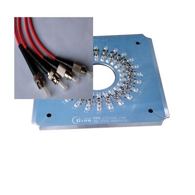 Fixe de polissage en fibres d'acier inoxydable trempé S136 pour connecteurs ST avec 24 connecteurs en un cycle et perte d'insertion ≤ 0,20 dB