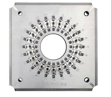 ST Fixtures de polissage de connecteurs en fibre optique 24/32 avec acier inoxydable trempé S136 pour un rendement élevé et une perte d'insertion ≤ 0,20 dB