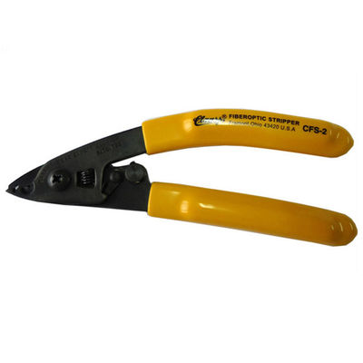 Le câble optique de petite taille de fibre de 2 trous usine la poignée jaune de dépouillement de longueur de l'outil 165mm