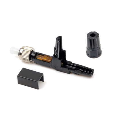 Ftth noir a enfoncé le connecteur rapide unimodal optique de cables connecteur de fibre