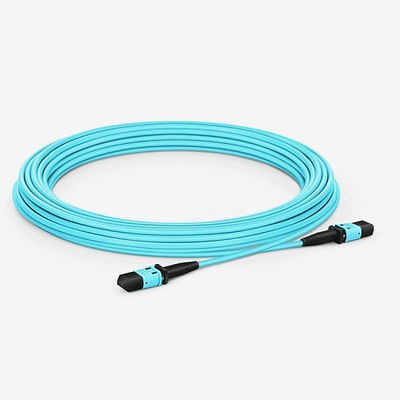 Basse corde de correction de fibre du PDL Om3, type femelle câble optique de MPO de fibre multimode de B LSZH